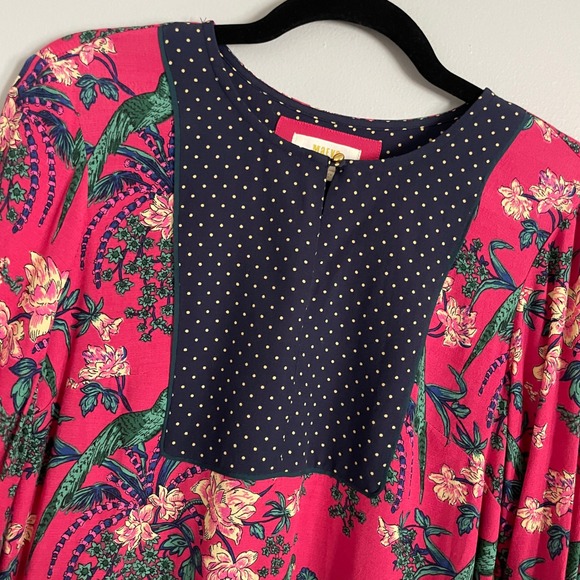 Maeve by Anthropologie Dresses & Skirts - Maeve Dress Women 4 Small Pink Tropical Bird‎ Floral Polka Dot Whimsical Boho